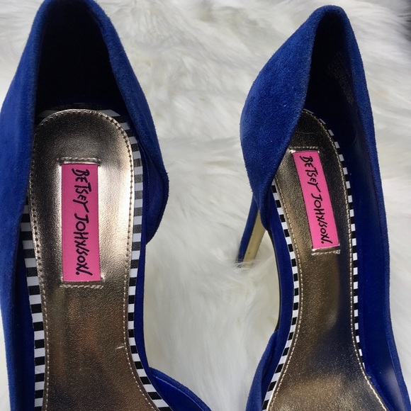 🎀NWT Betsey Johnson Glendah Blue/Gold Heels - Picture 11 of 16